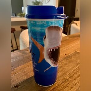 NEW SHARK DESIGN BLUE INSULATED TUMBLER